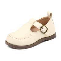 TOPSTAR儿童皮鞋女童公主小皮鞋英伦风男童软底复古演出小黑鞋子   内140MM/脚130mm