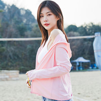 Simboo夏季户外防晒衣男女透气无口袋皮肤风衣轻薄冰丝骑行钓鱼服外套 1999嫩粉-女 L
