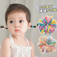 伊人 炫彩多巴胺一次性发圈女儿童舞蹈发彩色扎发头绳 10条袋装-花边波浪款
