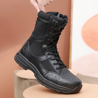 君洛克飞鱼8.4透气超轻作战靴高帮拉链战术鞋耐磨作训靴 36