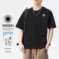 【100%纯棉】单件男式t恤短袖男上衣半袖字母印花打底T恤