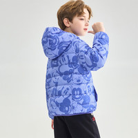 迪士尼（Disney）童装儿童轻薄羽绒服2024年秋冬男女童宝宝洋气三防白鸭绒外套 紫底暗纹趣味米奇【男童】 100