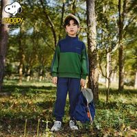 史努比(SNOOPY)史努比儿童卫衣套装2025春季女童男童运动童装休闲裤子两件套 绿色 140