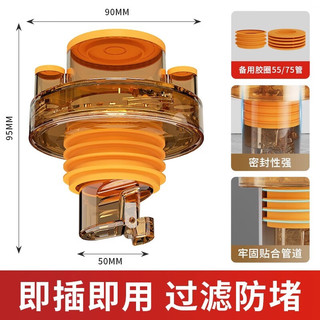 米良品 厨卫排水管三通防臭分流器 1个装
