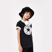 Converse 匡威儿童装男童T恤夏季纯棉休闲上衣经典圆领套头亲子装 黑色 120 /60 【身高110-116cm】