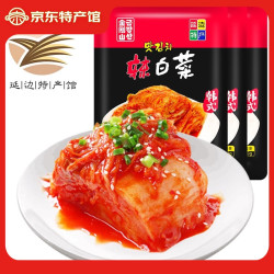 金刚山 Kumgangsan 金刚山 韩国泡菜 辣白菜 450g*3包 泡沫箱+冰袋