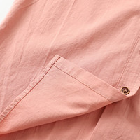 子牧棉麻装 复古中国风翻领长袖衬衫(扣子颜色）8315 0501暗咖色 XXL(120-130斤)