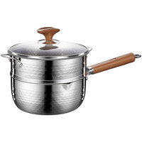 三四钢316L无涂层雪平锅加厚不锈钢奶锅日式辅食蒸煮泡面锅小汤锅