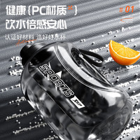 XTEP特步运动水壶吨杯吨桶大容量大肚杯塑料杯刻度吸管户外健身便携耐高温 吨吨黑【直饮+吸管】爆款 2800ml 耐高温/婴儿材质/吨吨