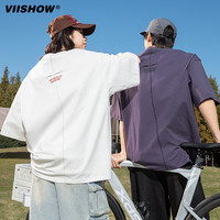 viishow纯棉国潮刺绣宽松潮流短袖T恤男2025美式潮牌夏季大码情侣半袖