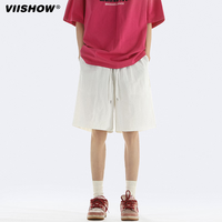 viishow短裤男士夏季潮牌简约纯色五分休闲裤青少年运动中裤夏季短裤 白色 XL