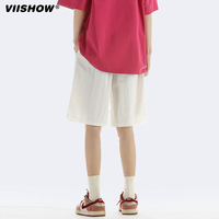 viishow短裤男士夏季潮牌简约纯色五分休闲裤青少年运动中裤夏季短裤 白色 3XL