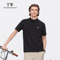 Teenie Weenie Men小熊男装休闲美式POLO衫凉感T恤男夏季短袖上衣 黑色 M 170