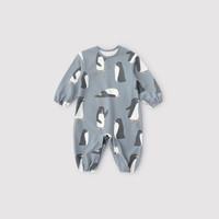 巴厘小猪婴儿连体衣2025春秋季新生儿卫衣哈衣爬服初生儿春装宝宝衣服 企鹅岛 80cm