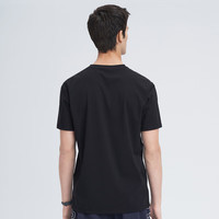 七匹狼短袖T恤夏季男士印花时尚潮男T恤衣服男上衣 001(黑色) 180/100A