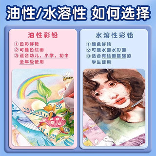 得力彩铅小学生画画专用48色油性水溶性彩色铅笔24色手绘涂色笔套装可擦绘画儿童36色12色美术素描 48色【升级款油性】/送卷笔刀+视频教程