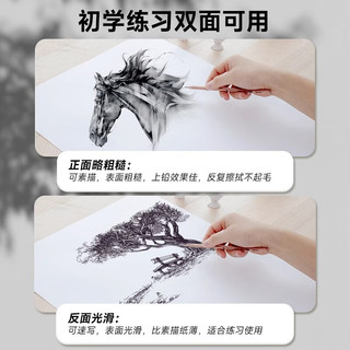 得力（deli） 素描纸水粉纸速写纸铅画纸水彩纸初学者 素描本彩铅纸绘画用纸 A3素描纸-160g-50张