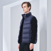 坦博尔轻薄羽绒服马甲男短立领轻暖舒适坎肩背心内搭TA330033 深空蓝 3XL (185)
