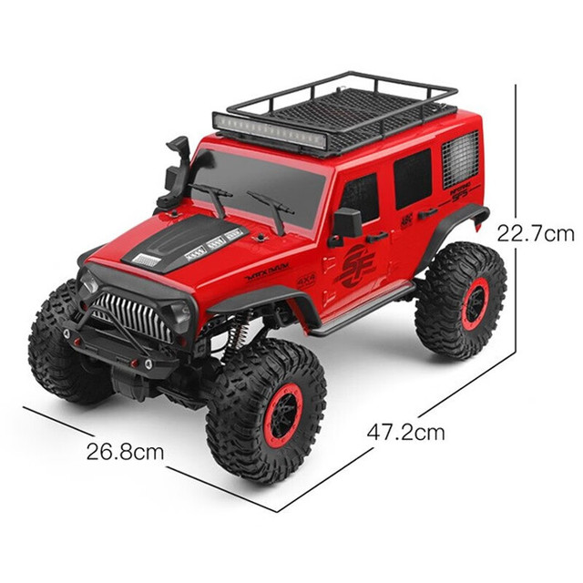 伟力 超大号rc遥控车改装仿真吉普JEEP牧马人越野模型儿童男孩成人玩具大型汽车四驱高速攀爬车全地形 电动四驱双桥攀爬车104311 官方标配(1电池)