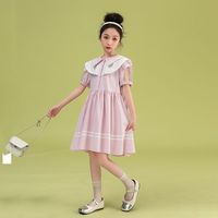 贝蒂2025夏装女童娃娃领连衣裙儿童女大童时髦洋气连衣裙子潮