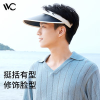 VVC遮阳帽夏季男女同款拼色防紫外线透气空顶帽款防晒帽 黑拼白