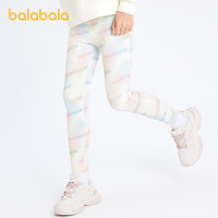 巴拉巴拉童装儿童打底裤春款女童裤子中大童字母长裤 白红色-高弹无束缚