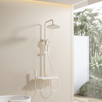 大白月亮女神控温数显氛围灯淋浴花洒 双功能 奶白，不含安装