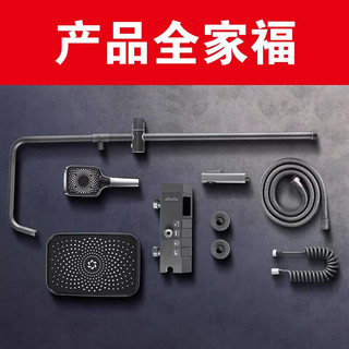 柏温德国品质数显淋浴花洒套装卫浴室卫生间淋雨全铜龙头增压沐浴喷头 枪灰色钢琴数显花洒