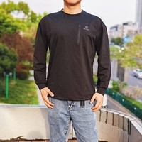 阿珂姆长袖T恤男户外宽松速干运动T恤防晒吸湿排汗索罗娜棉质 M