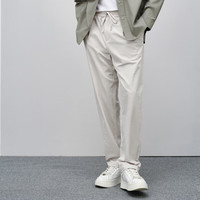 GXG 男装 零压系列多色泡泡纱弹力简约宽松锥形长裤 米灰色 2XL