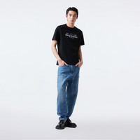 杰克·琼斯（JACK&JONES）男装短袖男常规版型肌理感印花休闲简约圆领纯棉短袖T恤夏季衣服 E40 黑色 常规 E40 黑色 3XL 195 195/112A/XXXL