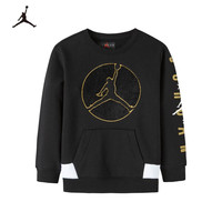 JORDAN耐克童装男童加绒保暖卫衣Nike Air Jordan 秋冬季儿童圆领套头上衣