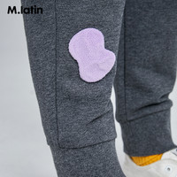 马拉丁童装女童裤子小童针织长裤秋装立体贴布针织裤透气裤子 藏青