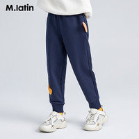 马拉丁童装女童裤子小童针织长裤秋装立体贴布针织裤透气裤子 深杂灰