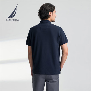 诺帝卡（NAUTICA）男装25春夏棉氨珠地亲肤透气多色短袖POLO衫男KE5101 藏青4NV M