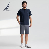 NAUTICA 男装25春夏棉氨珠地亲肤透气多色短袖POLO衫男KE5101