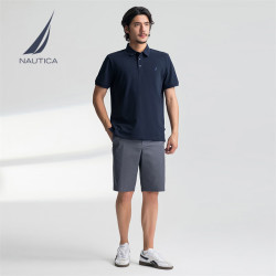 NAUTICA 男装25春夏棉氨珠地亲肤透气多色短袖POLO衫男KE5101