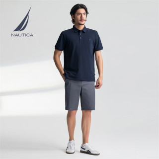 NAUTICA 男装25春夏棉氨珠地亲肤透气多色短袖POLO衫男KE5101