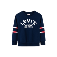Levi's李维斯童装春秋款儿童学院风圆领卫衣男童复古撞色加绒上衣  130 /64 【建议身高116-122cm】