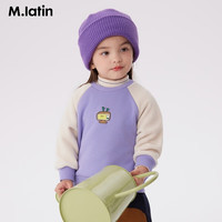 马·拉丁(M.Latin)/童装儿童卫衣23年冬装新款男女童小童织标圆领印花卫衣