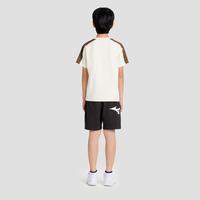 美津浓 Mizuno男女童夏季简约拼接时尚百搭舒适透气中大童运动户外圆领T恤短袖