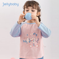 JELLYBABY【萌趣卡通拼色T恤】2024春季新款儿童女童长袖T恤打底
