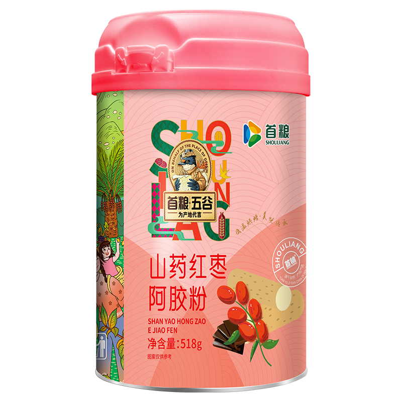 首粮山药红枣阿胶粉518g早餐粥冲饮即食代餐阿胶罗茯苓芡五谷杂粮