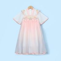 【花团锦簇汉服连衣裙】女童夏季出游古装超仙中国风儿童公主裙薄