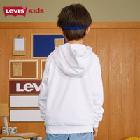 Levi's李维斯童装男女童春秋款连帽经典蝙蝠标logo卫衣儿童百搭上衣 奶白 160 /80 【身高158-170cm】