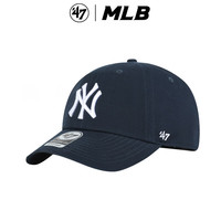 47brand美版MLB软顶棒球帽鸭舌帽运动休闲遮阳帽NY/LA刺绣 深蓝色(大标NY刺绣)