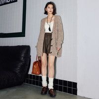 【匠心系列】Basic House/百家好奢柔绵羊毛2025春季毛衣开衫 B0014C55402咖色 S