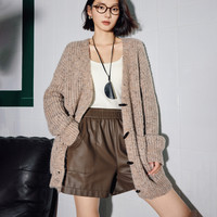 【匠心系列】Basic House/百家好奢柔绵羊毛2025春季毛衣开衫 B0014C55402咖色 M