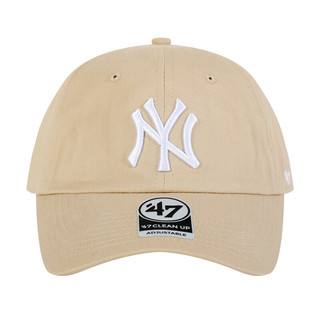 47brand美版MLB软顶棒球帽鸭舌帽运动休闲遮阳帽NY/LA刺绣 卡其色（大标NY刺绣）
