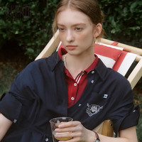 Teenie Weenie小熊2024年夏季新款通勤衬衫长裙连衣裙女